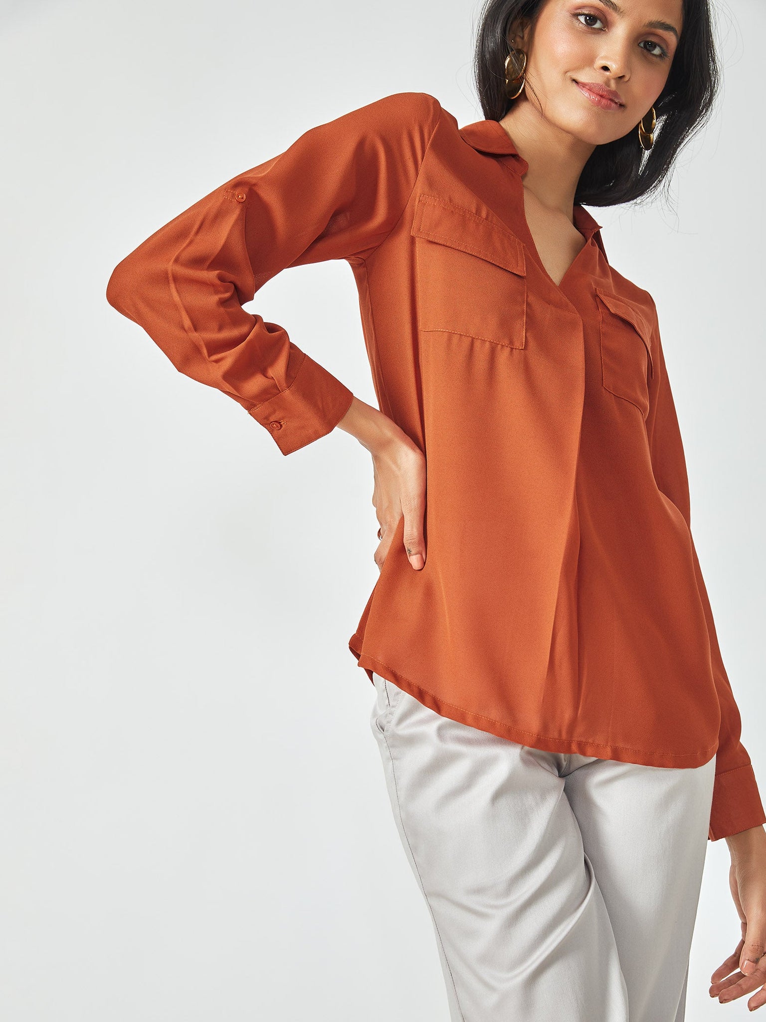 Rust Center Pleated Top
Rust Center Pleated Top
