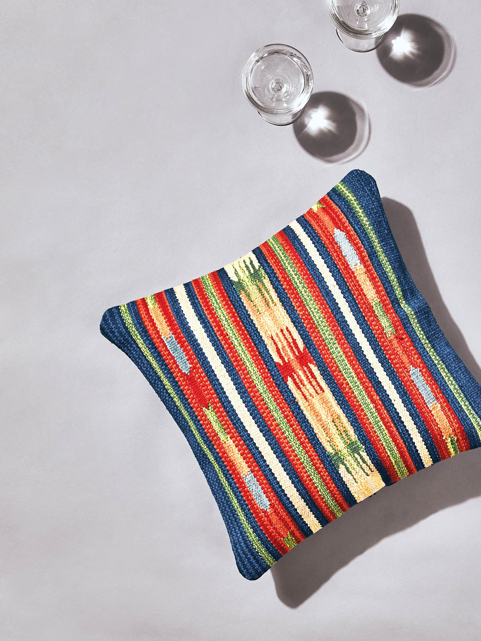 Scarlet & Navy Kilim Cushion Cover