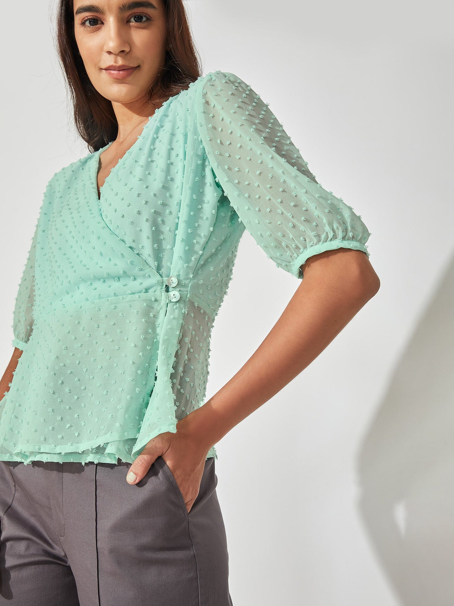 Sky Blue Wrap Top
Sky Blue Wrap Top