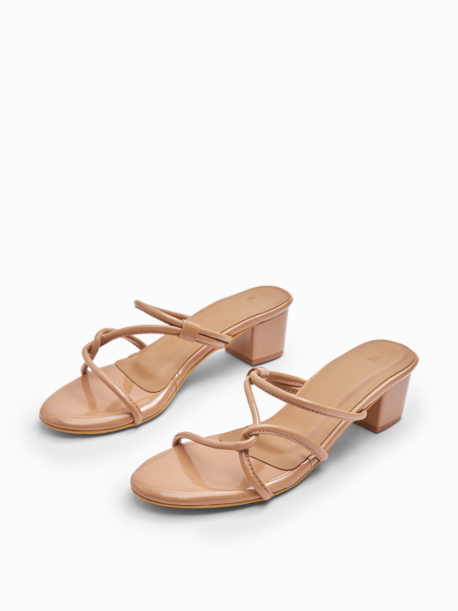 Tan S Strap Block Heels 
Tan S Strap Block Heels