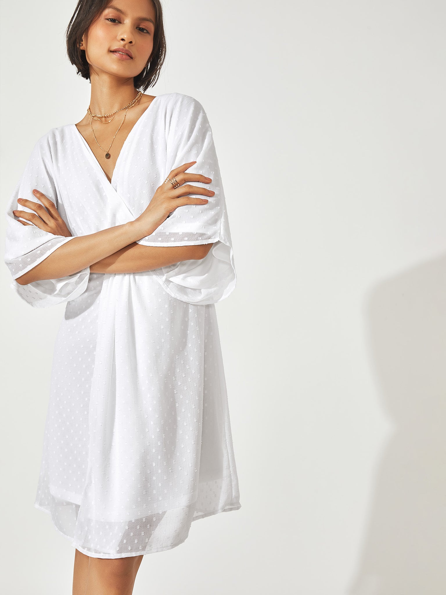 White Dolman Sleeve Dress
White Dolman Sleeve Dress