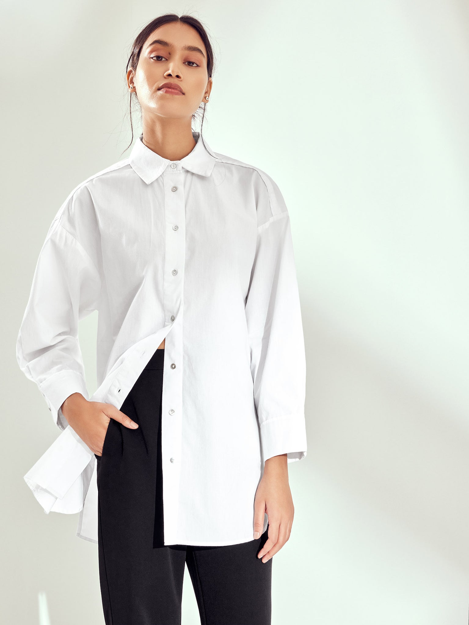 White Drop Shoulder Shirt
White Drop Shoulder Shirt