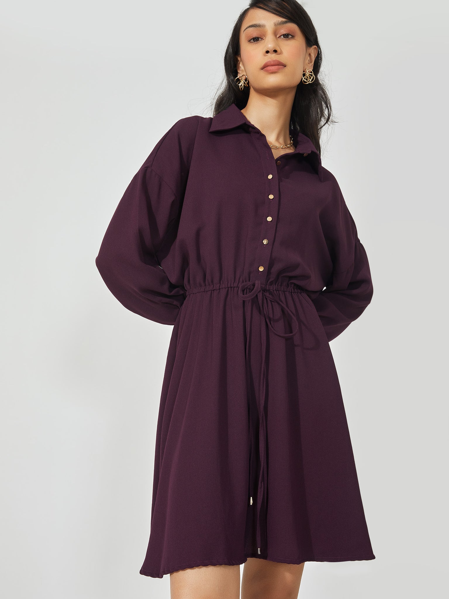 Wine Drawstring Dress
Wine Drawstring Dress