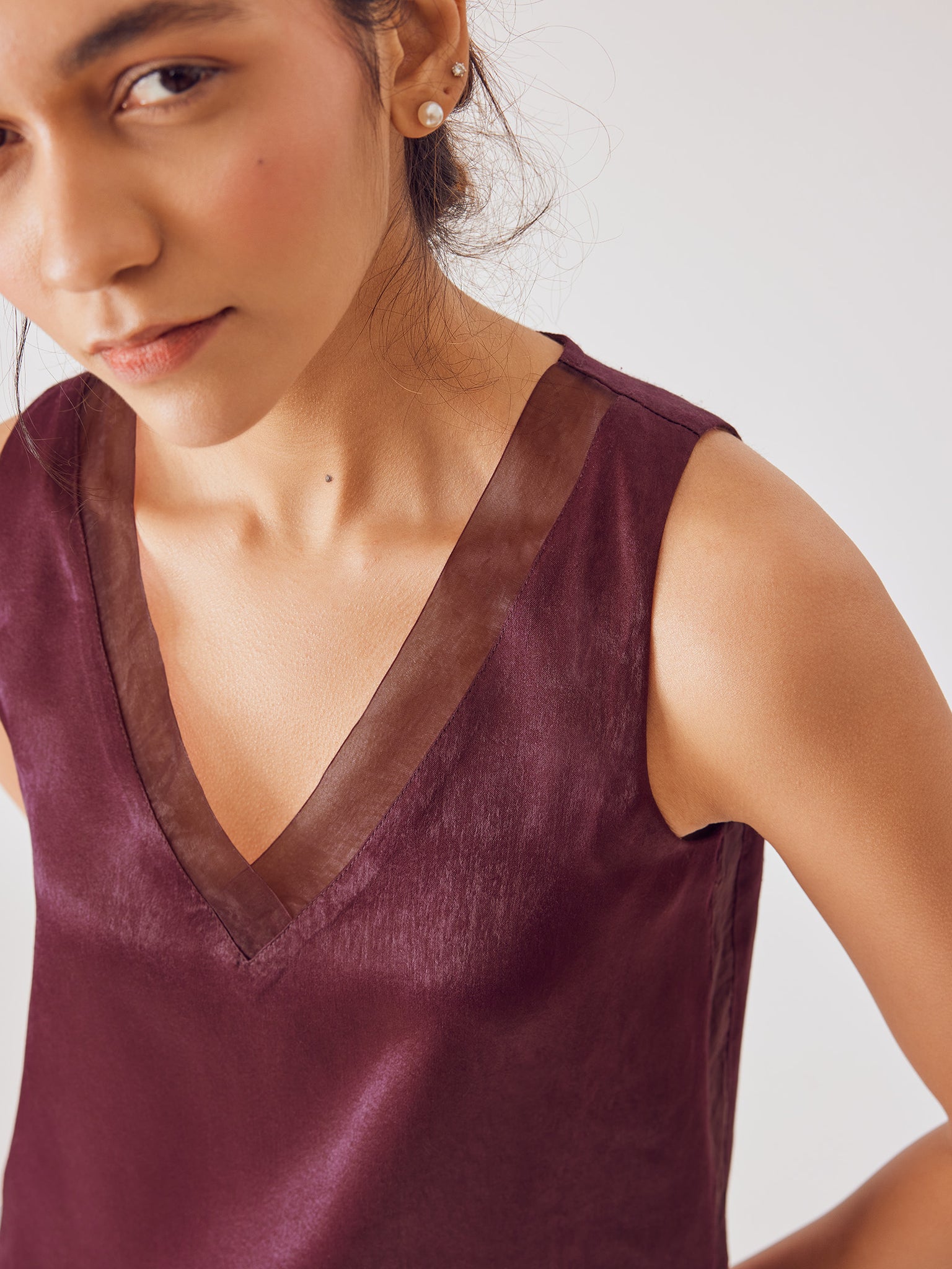 Wine Organza Detail Top
Wine Organza Detail Top
