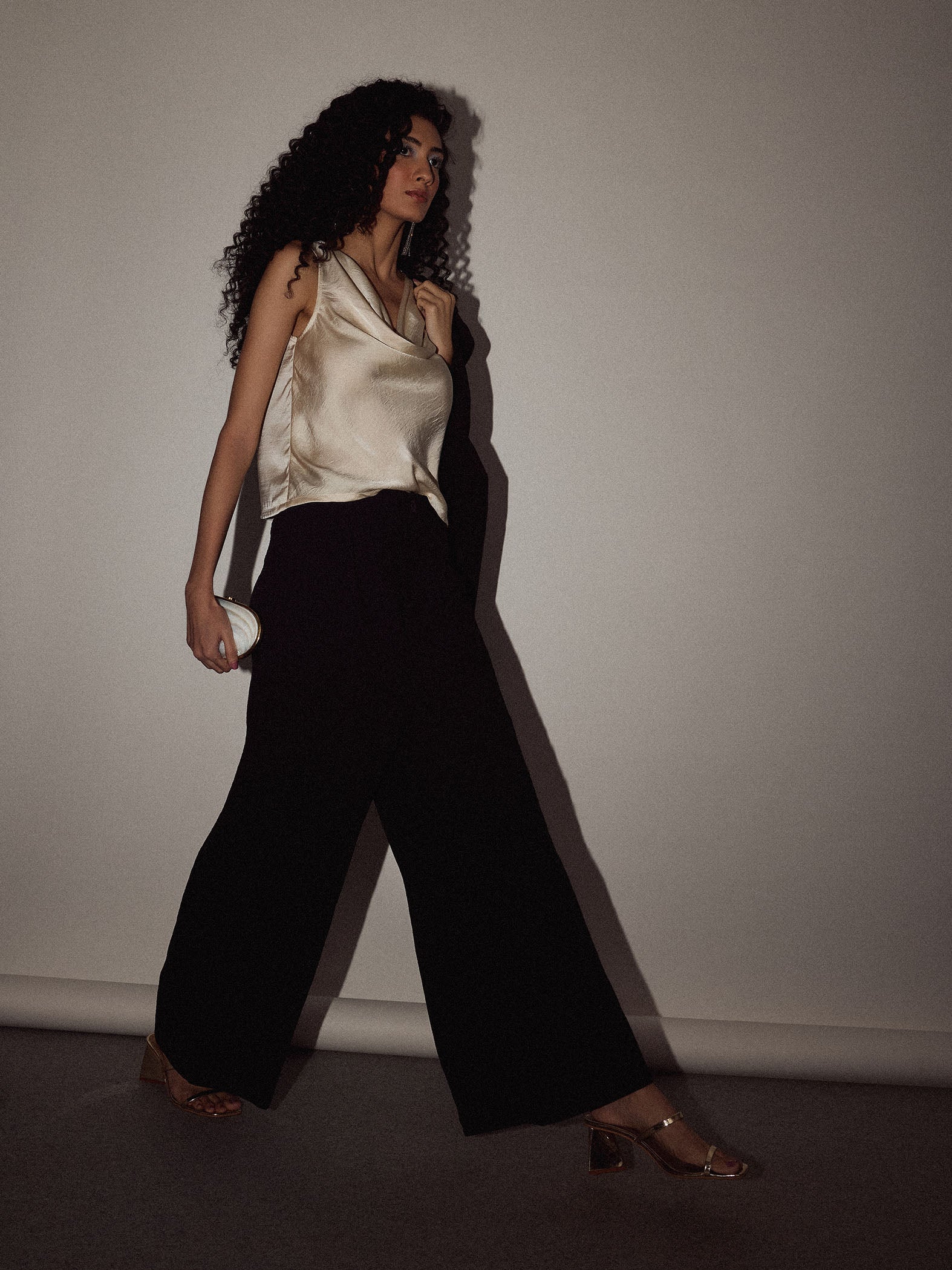 Black Pleated Flare Pants