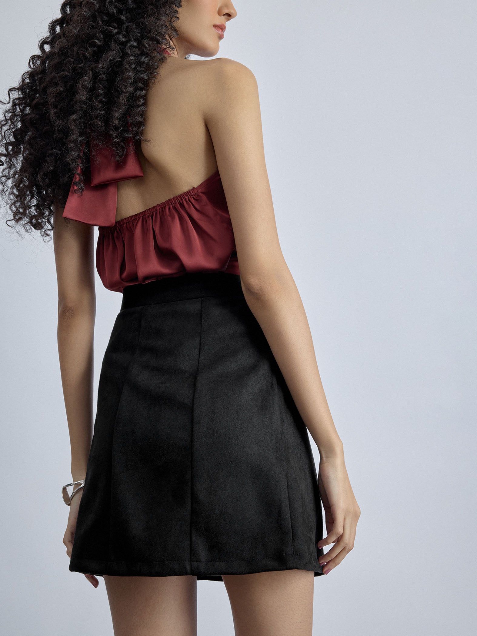 Black Suede Mini Skirt