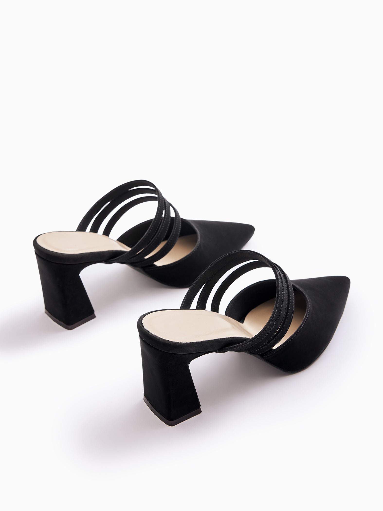 Women's Black Triple Strap High Heel Sandals | Sandals heels, Triple strap,  Black pumps heels