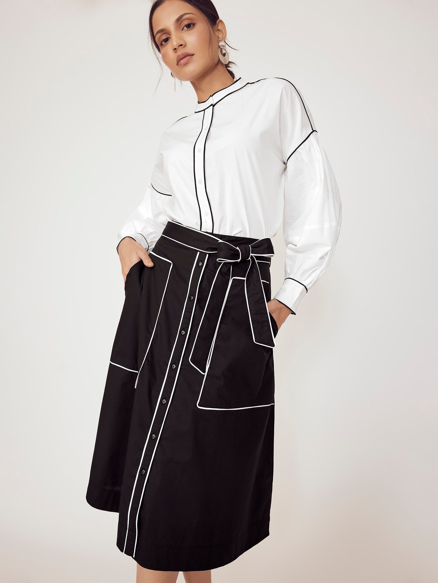Black & White Pocket Skirt