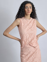 Blush Lace High Neck Top