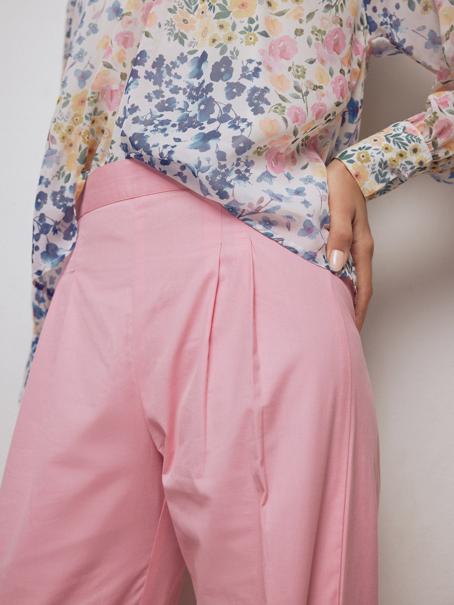 Cotton Candy Pink Pleated Pants