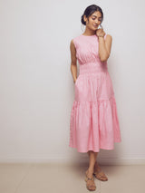 Cotton Candy Pink Tiered Dress