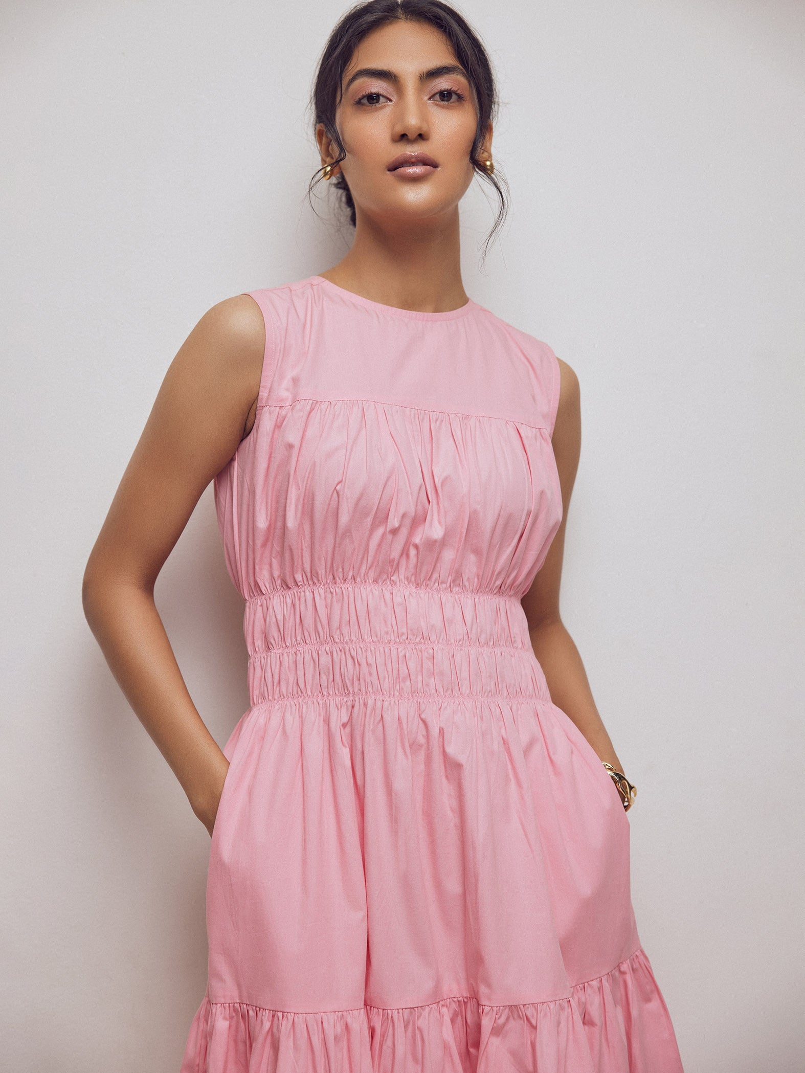Cotton Candy Pink Tiered Dress