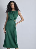 Emerald Buckled Ruched Dress