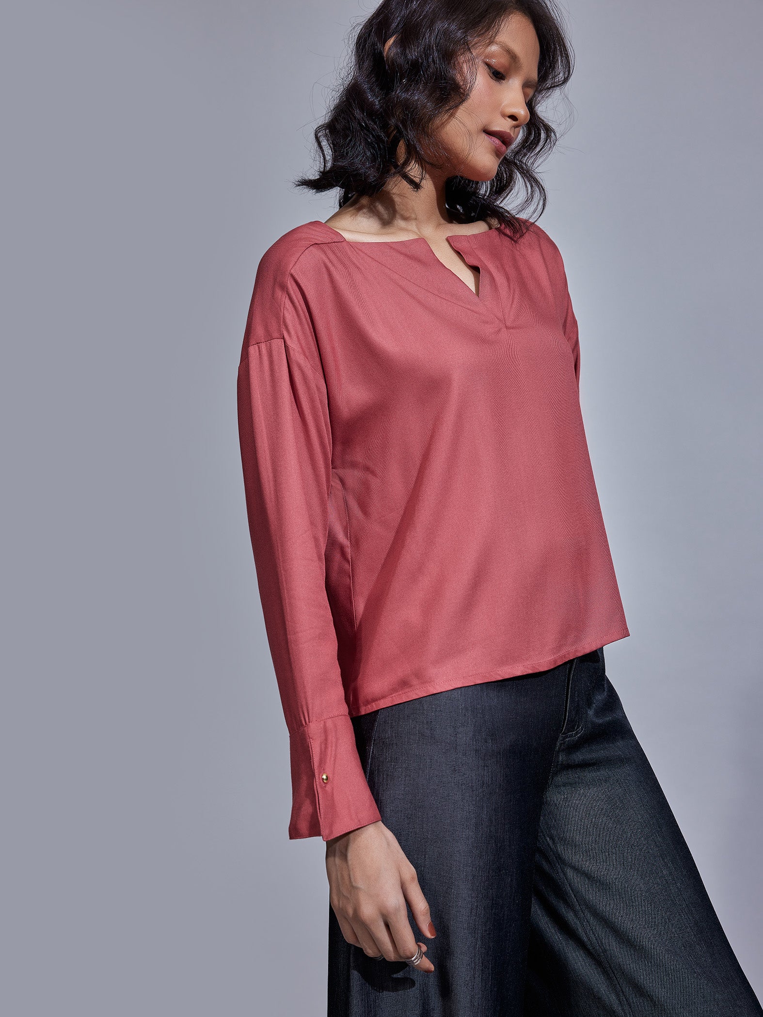 French Rose Oversized Top