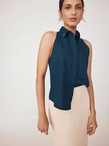 Ink Pin Collar Sleeveless Shirt