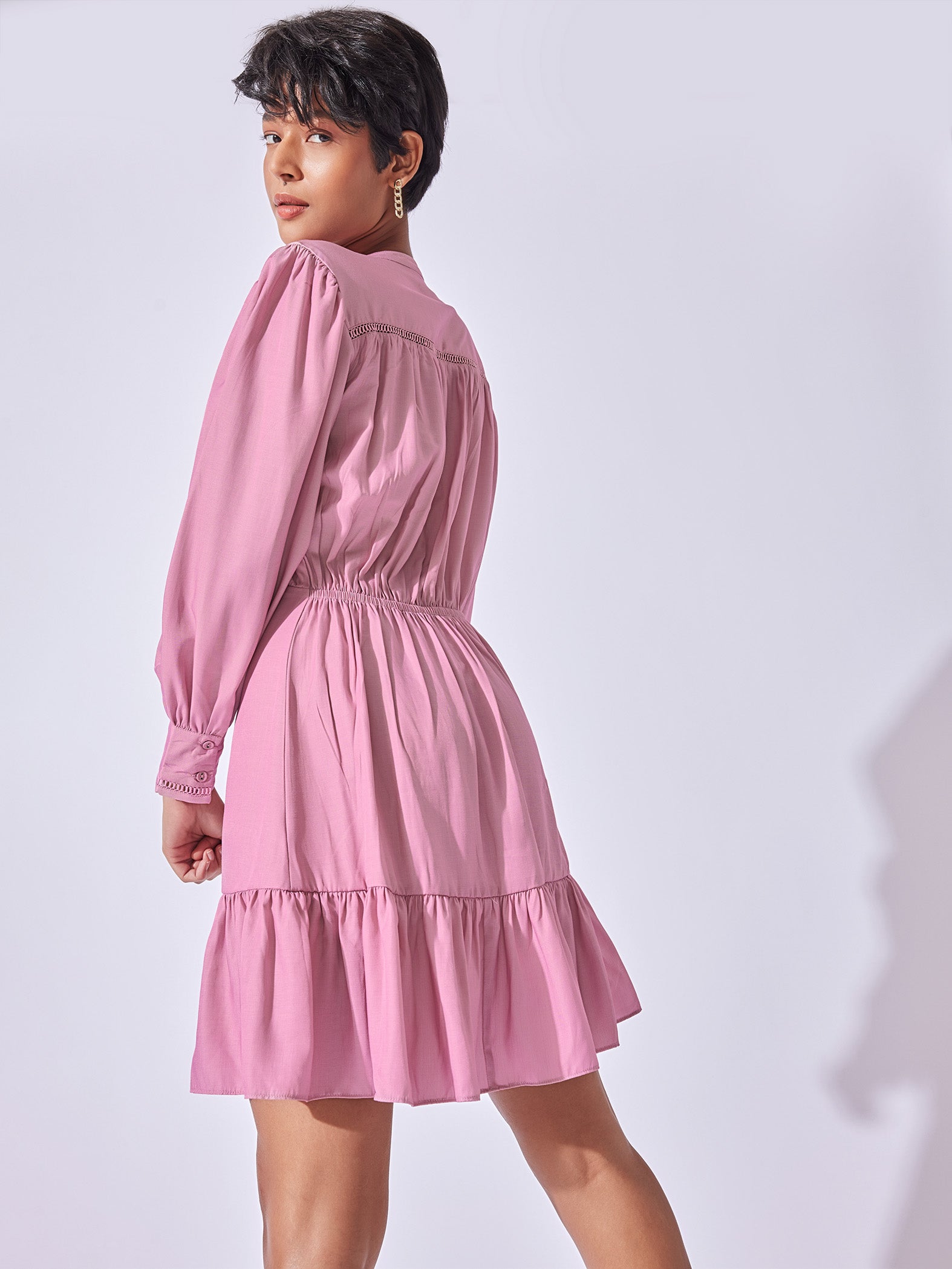Bubblegum Lace Insert Dress
