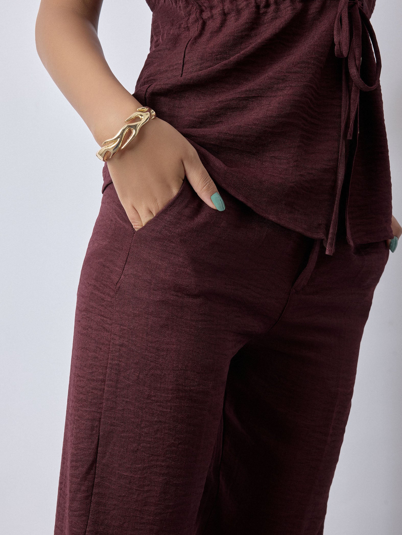 Merlot High Waist Pants