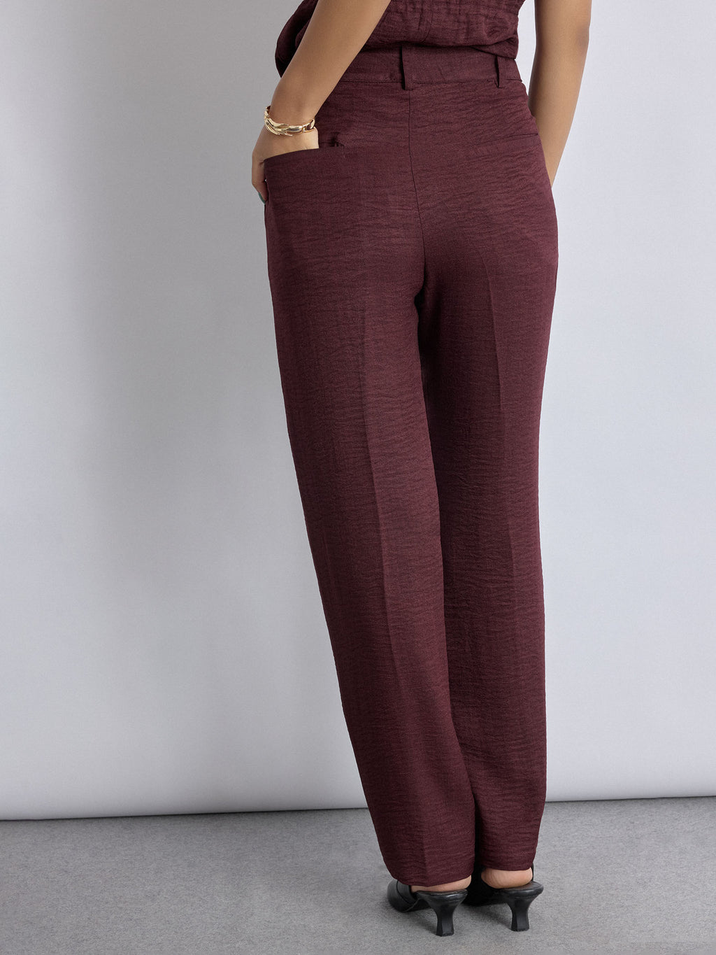 Merlot High Waist Pants
