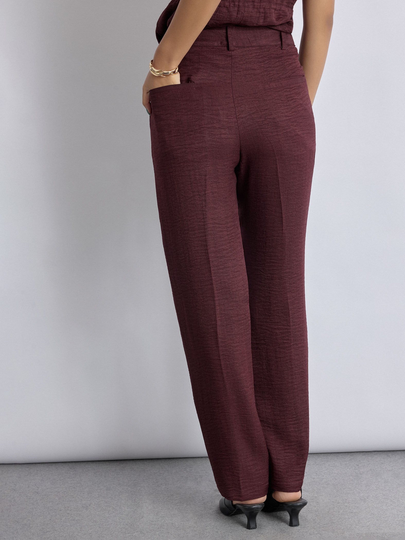 Merlot High Waist Pants