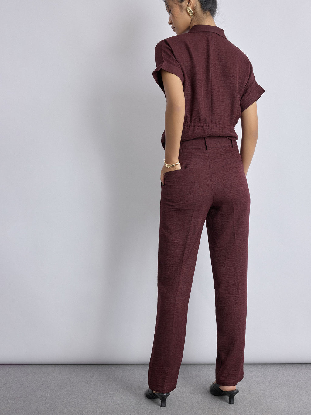 Merlot High Waist Pants