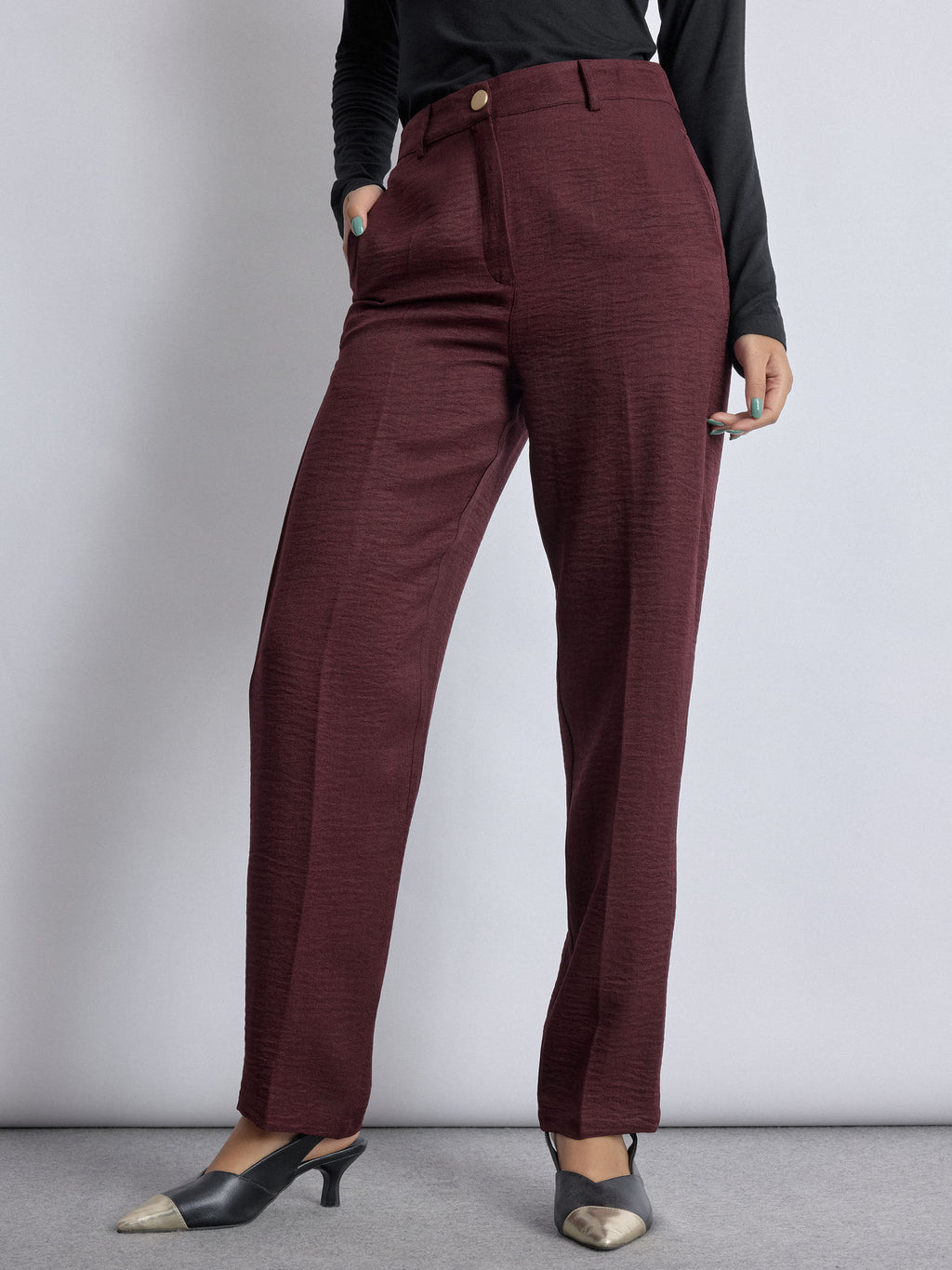 Merlot High Waist Pants