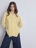 Mustard Geo Print Wrap Blouse