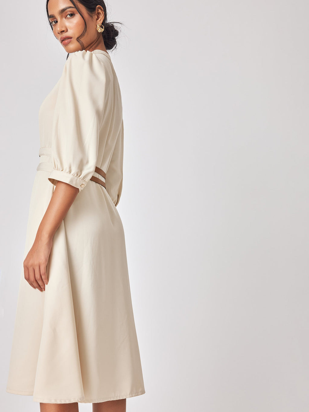 Off-White Double Belted Dress