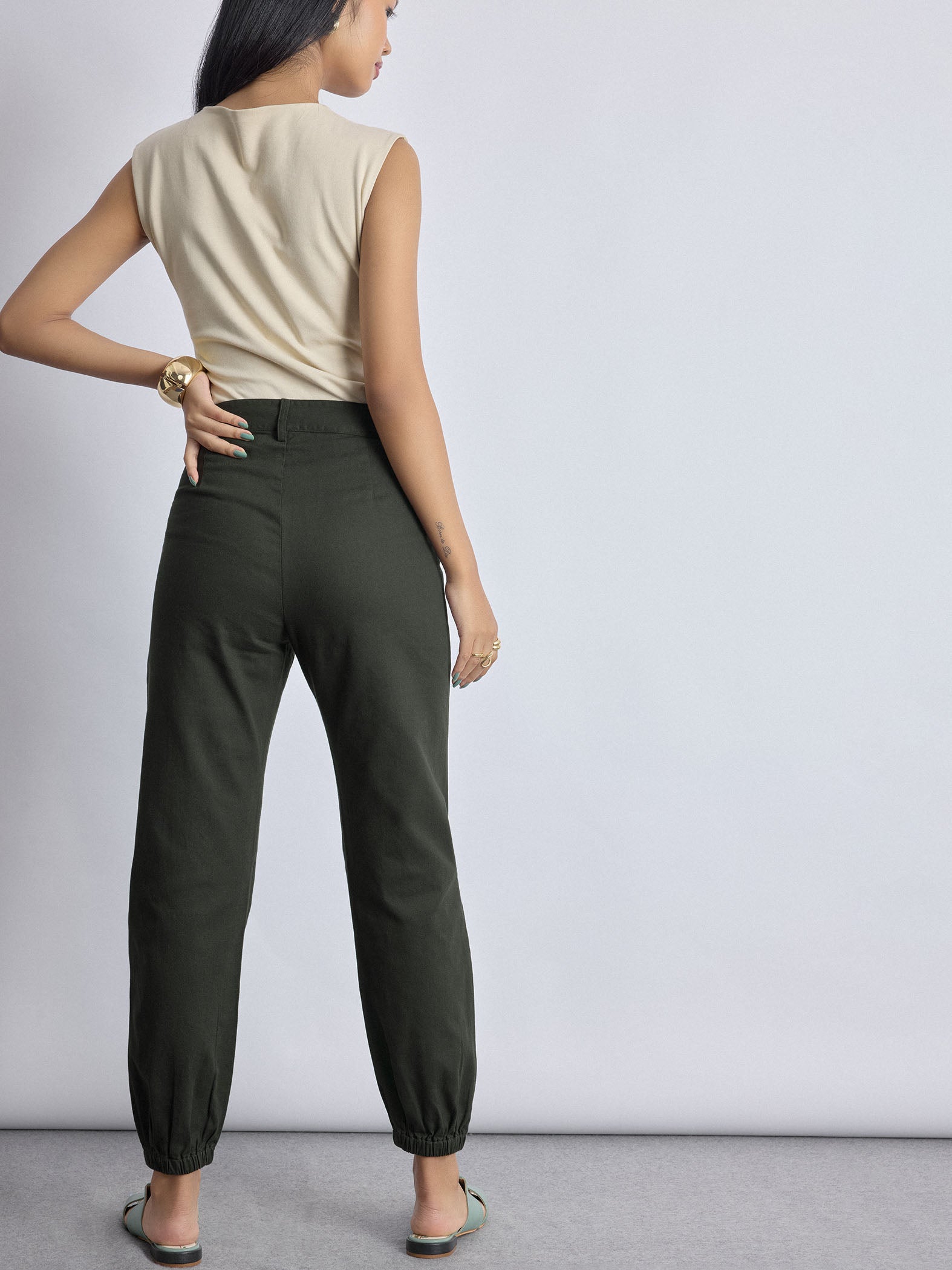 Olive Twill Pants