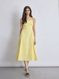 Pale Yellow Gingham Corset Dress