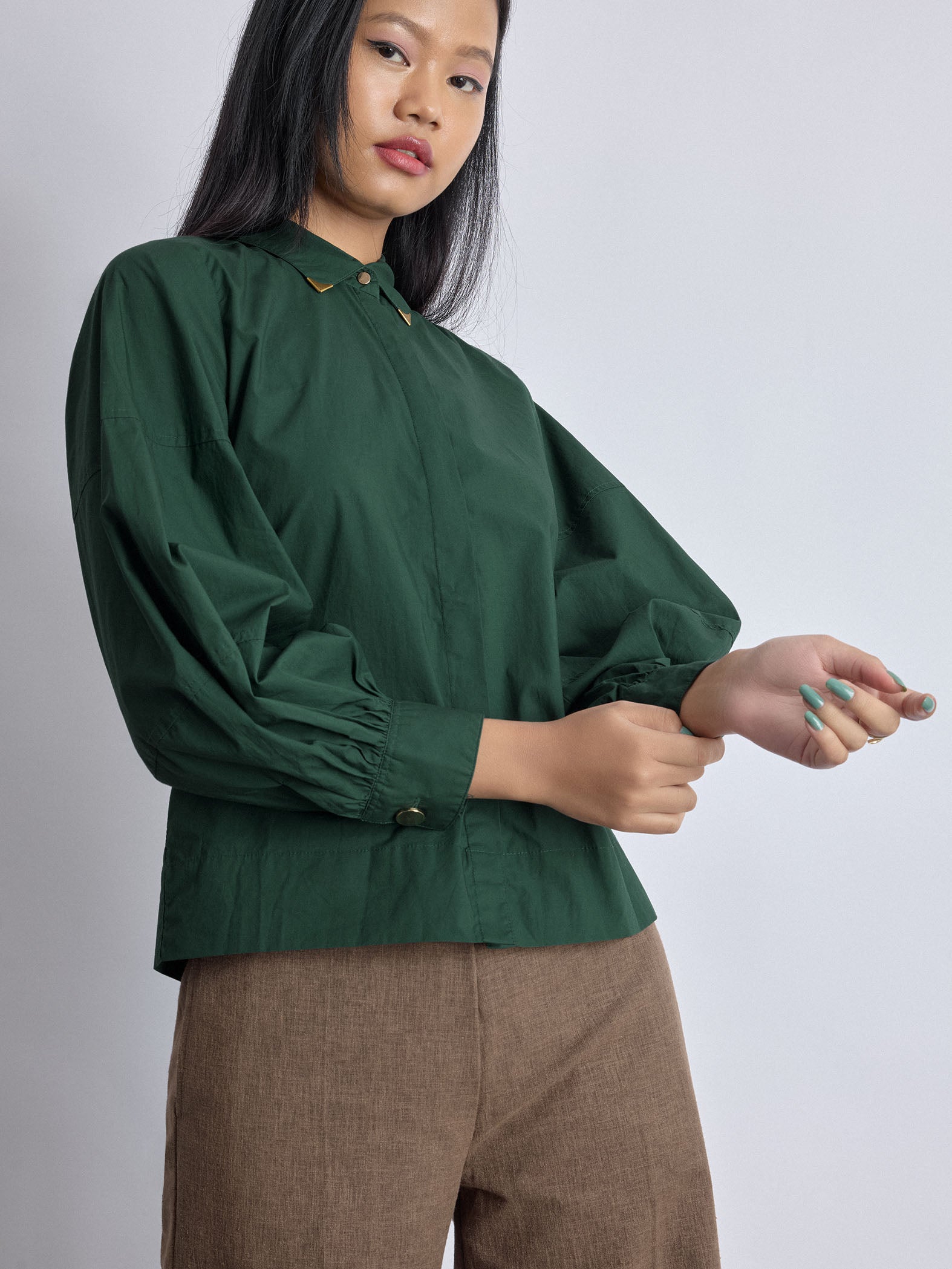 Pine Collar Pin Detail Shirt