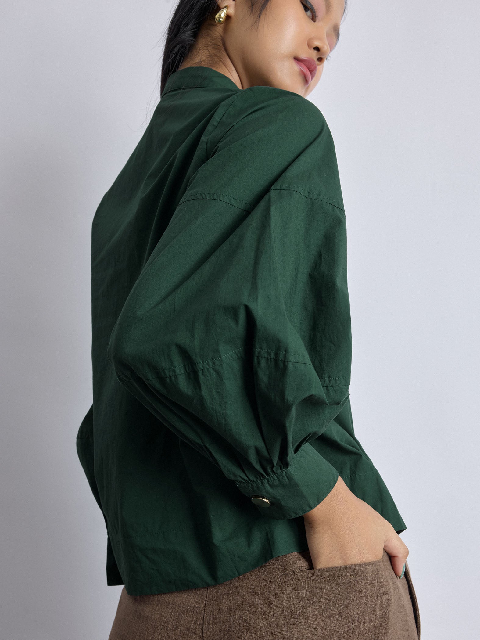 Pine Collar Pin Detail Shirt