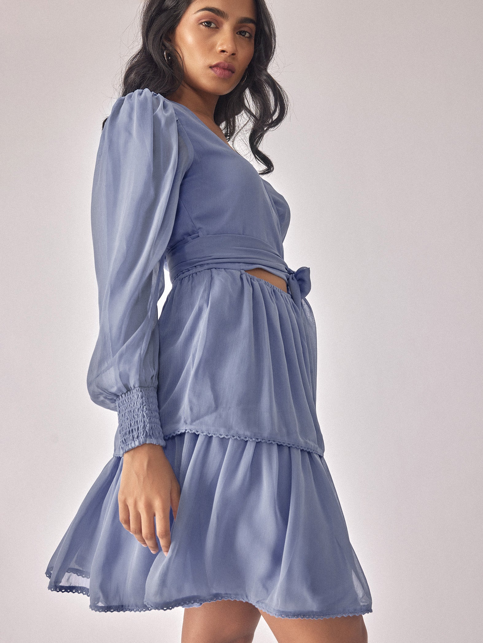 Powder Blue Tiered Dress