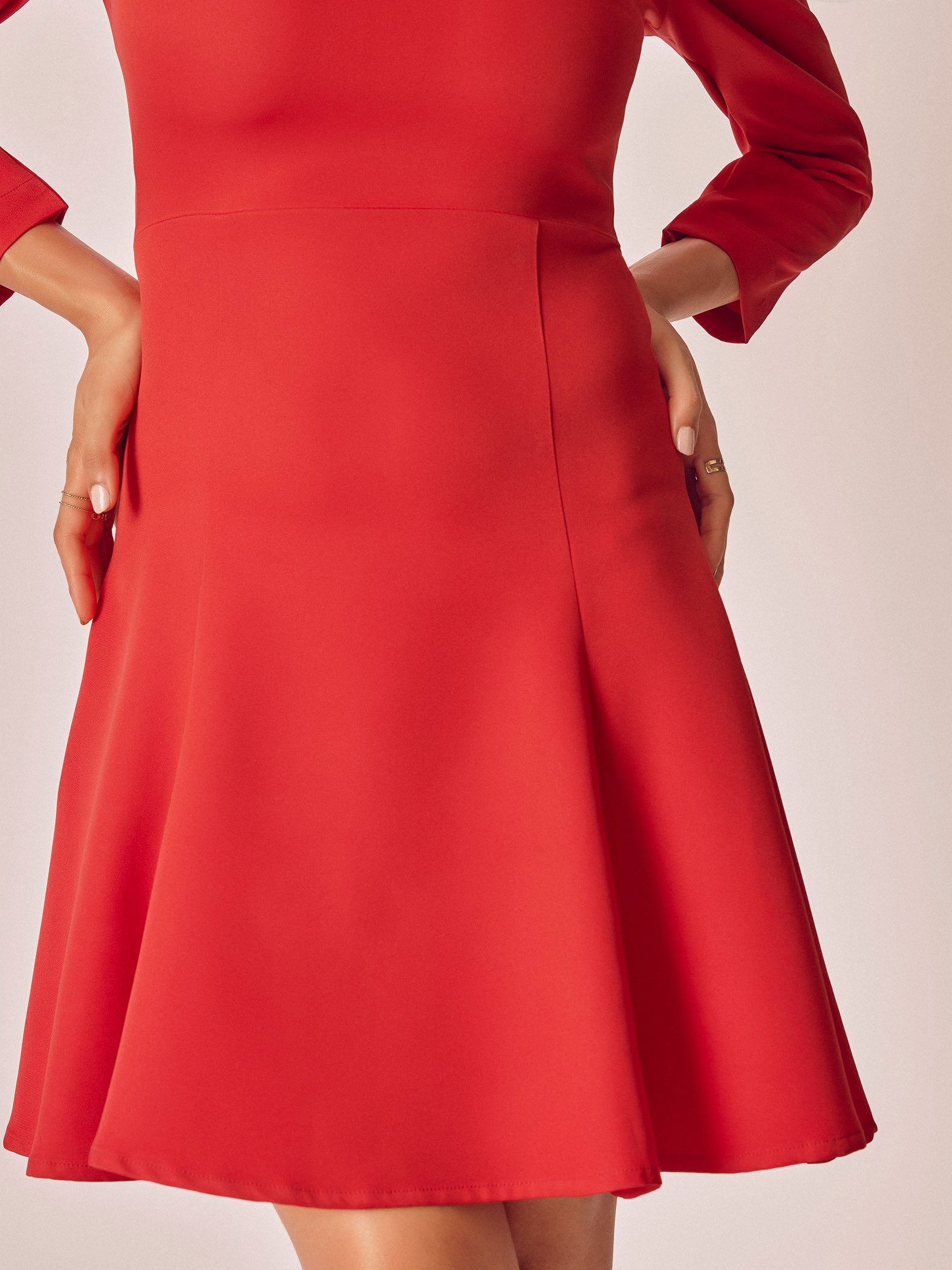 Red Puff Sleeve Mini Dress