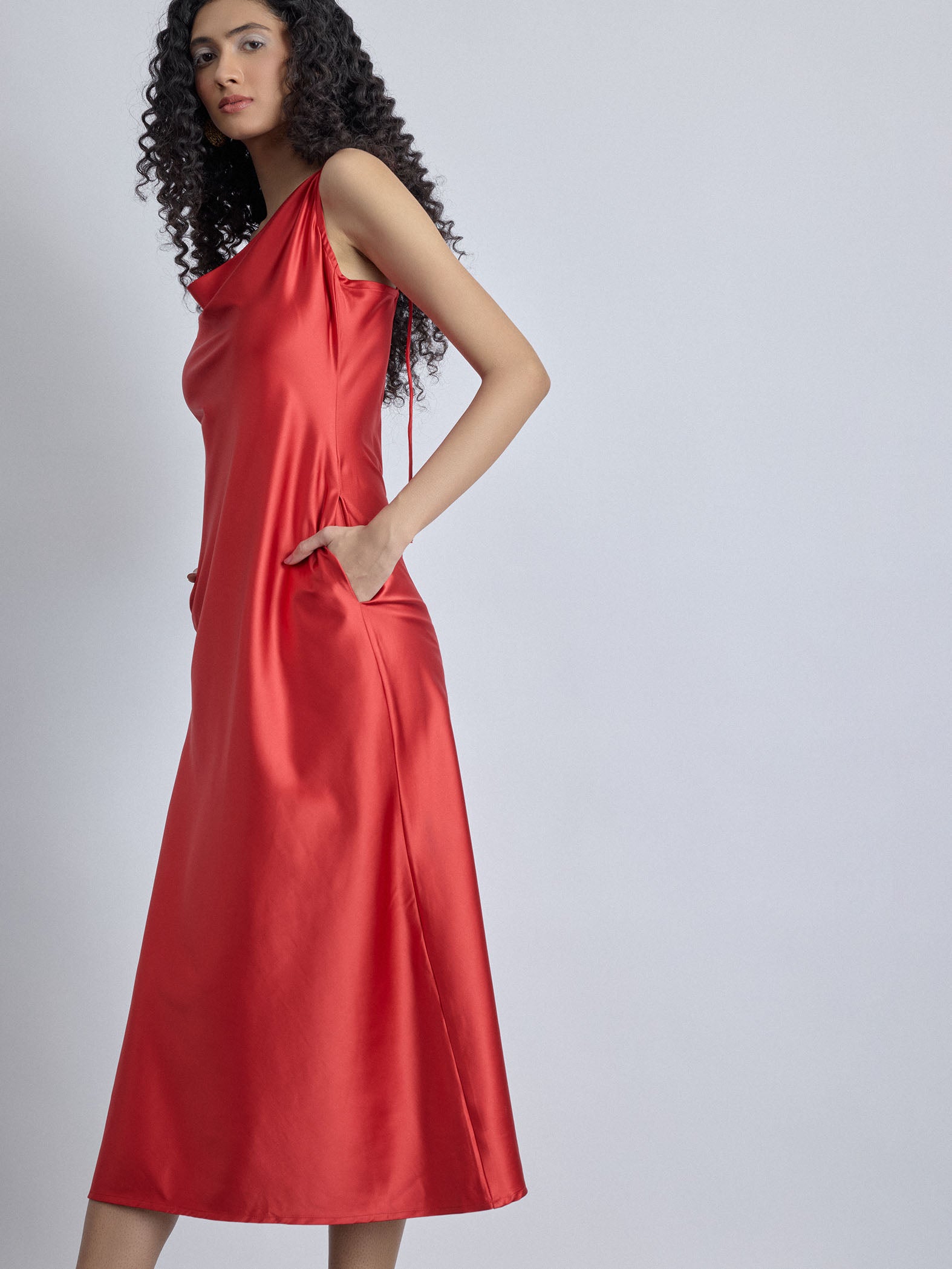 Ruby Satin Cowl Neck Slip Dress