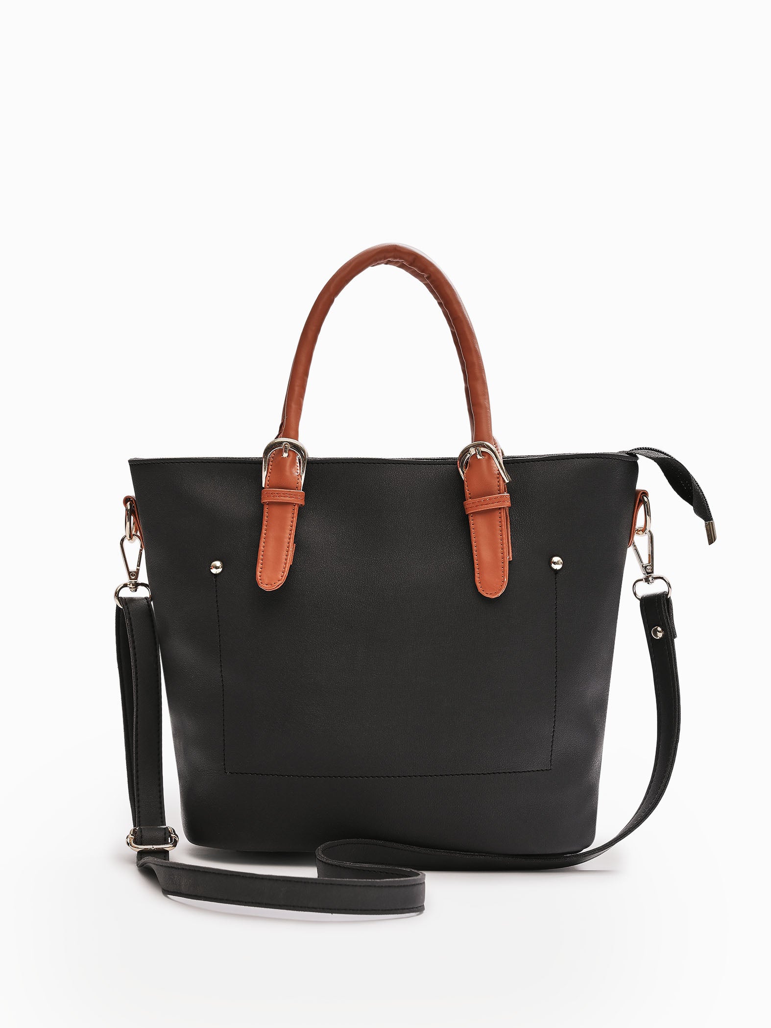 Black Handbag with Brown Handle