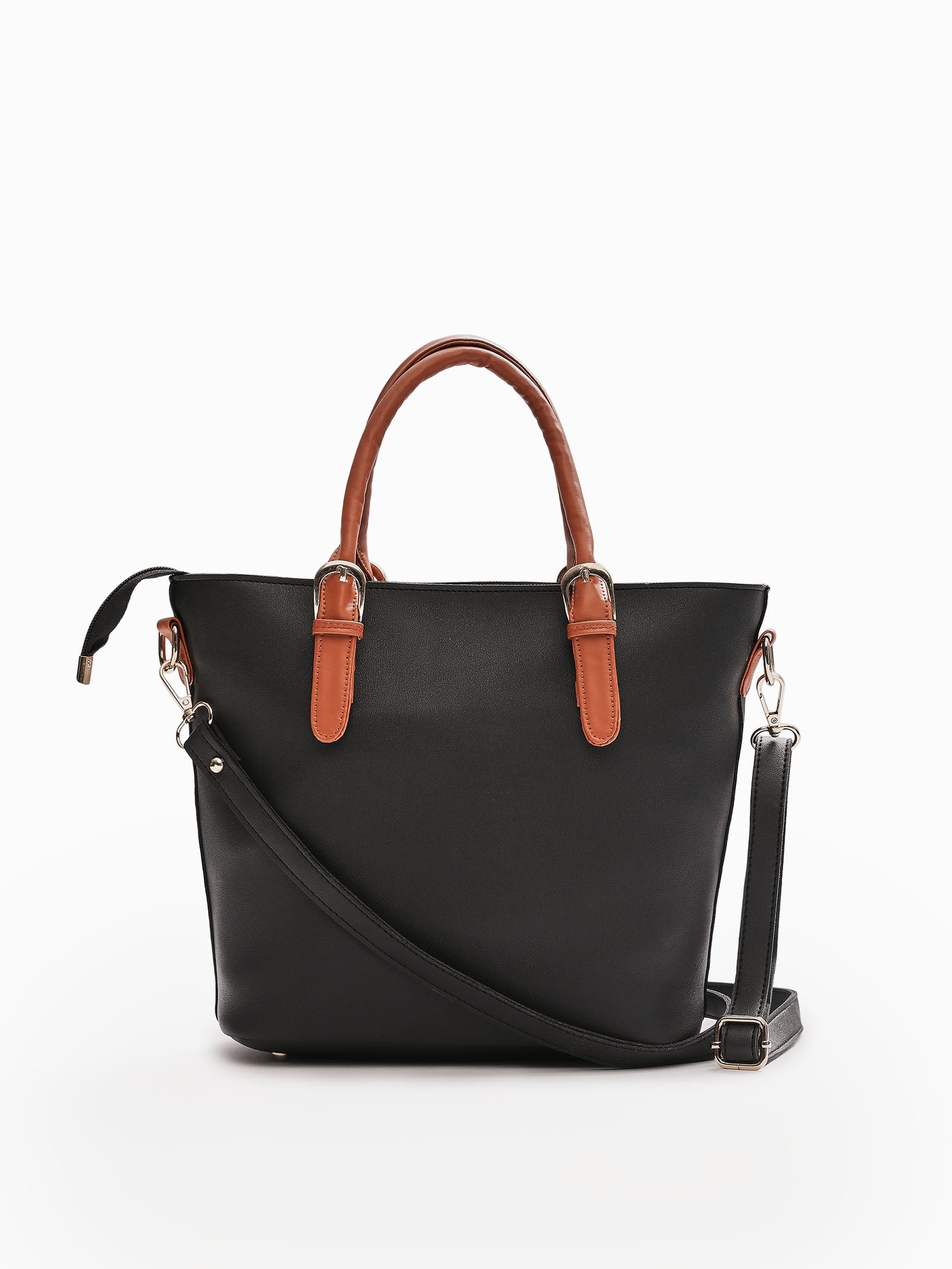 Black Handbag with Brown Handle
