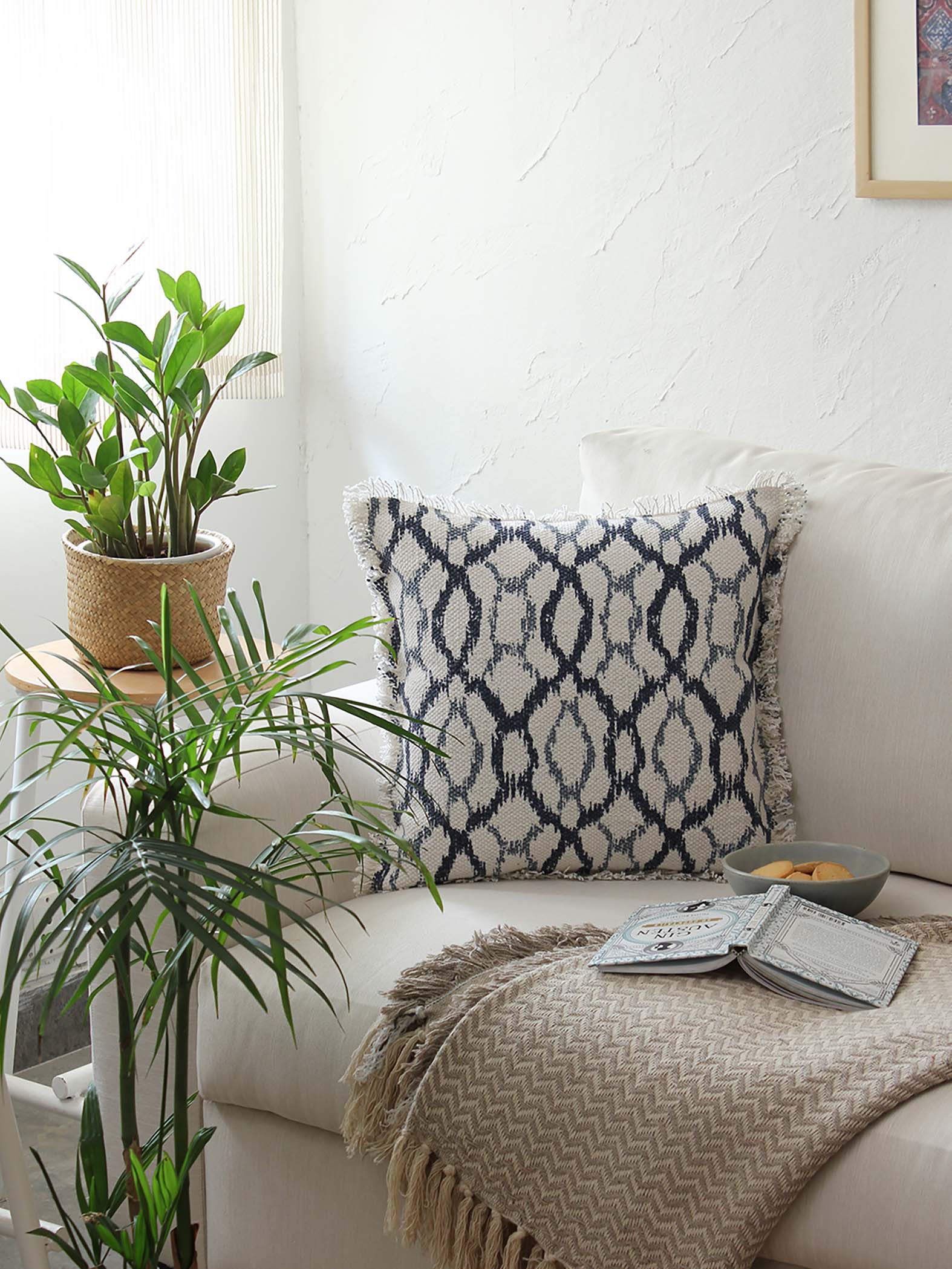 Blue Leher Cushion Cover By House This