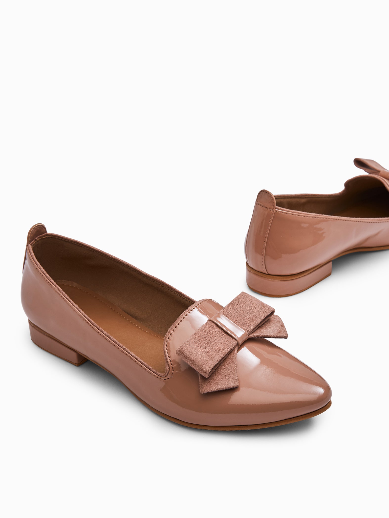 Blush Patent Bow Loafers