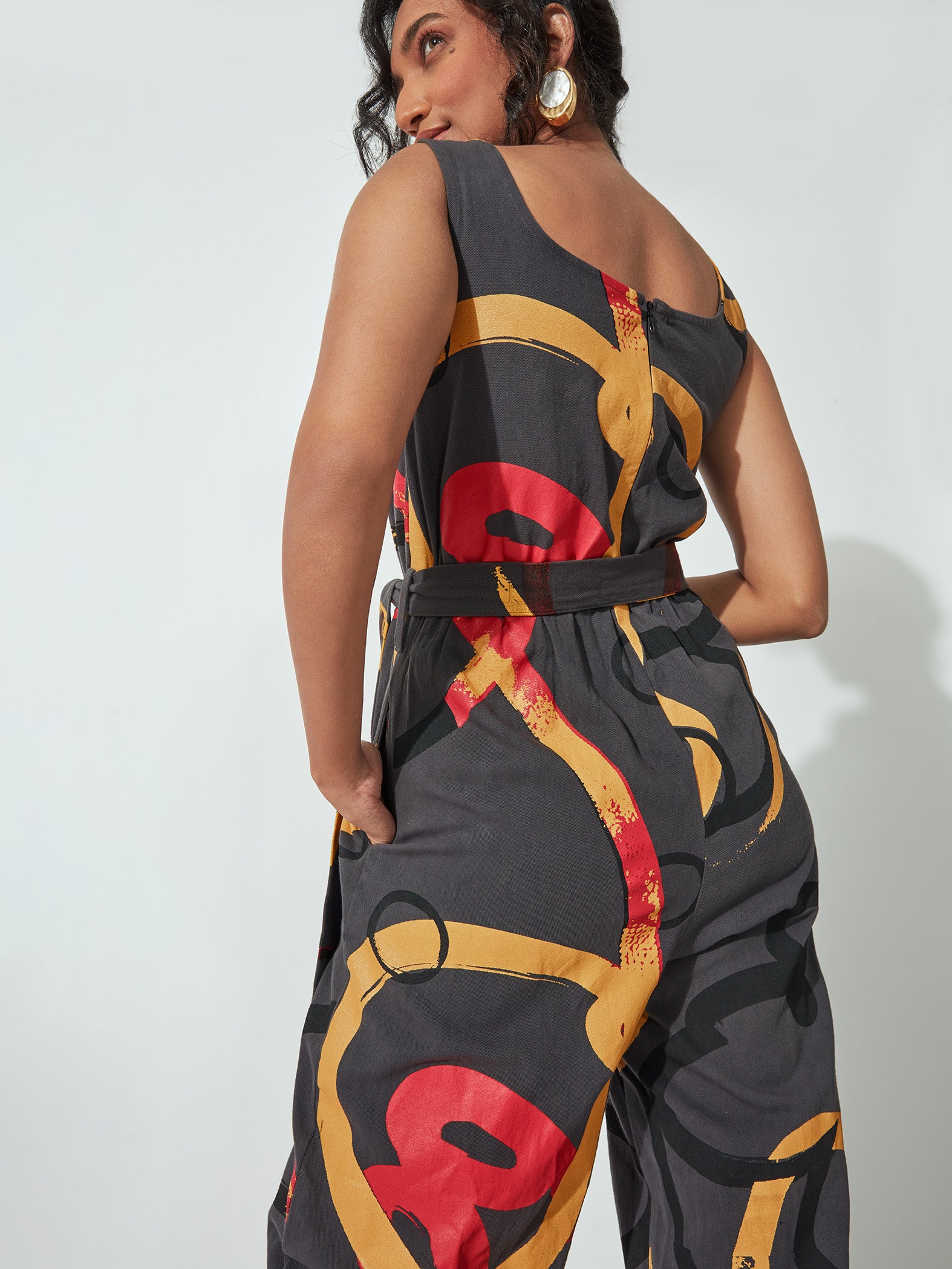 Charcoal Abstract Mickey Print Jumpsuit by Disney