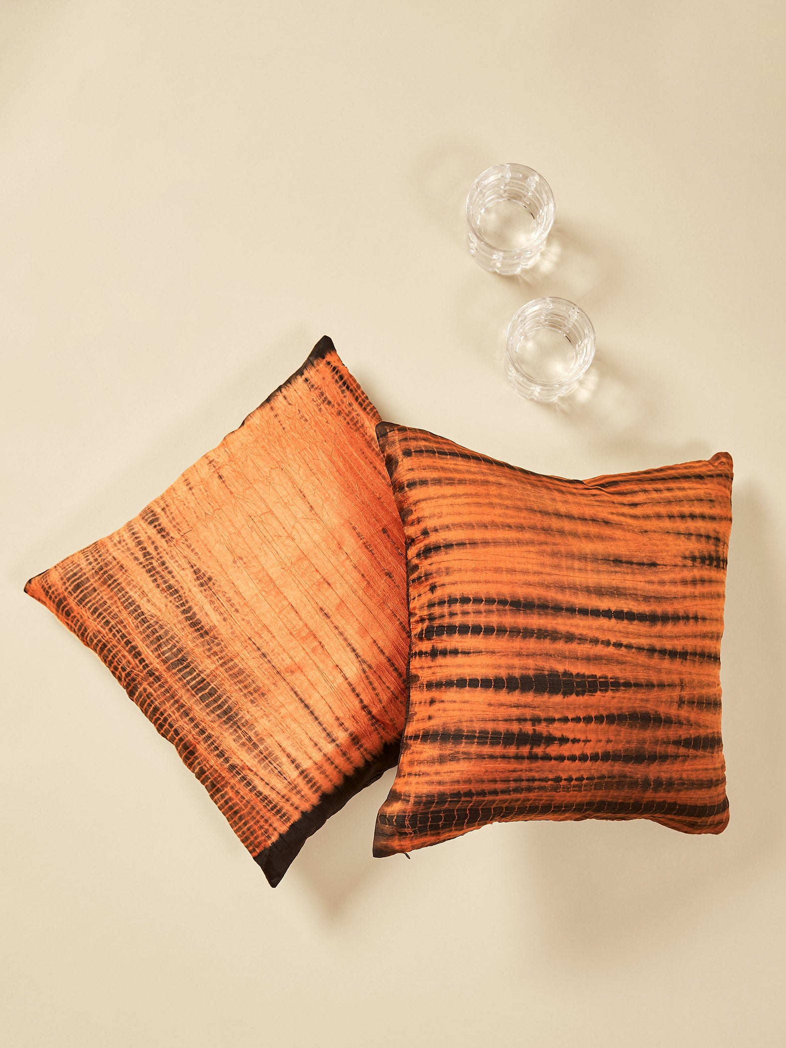 Cocoa Stripe Tie & Dye Cushion Cover