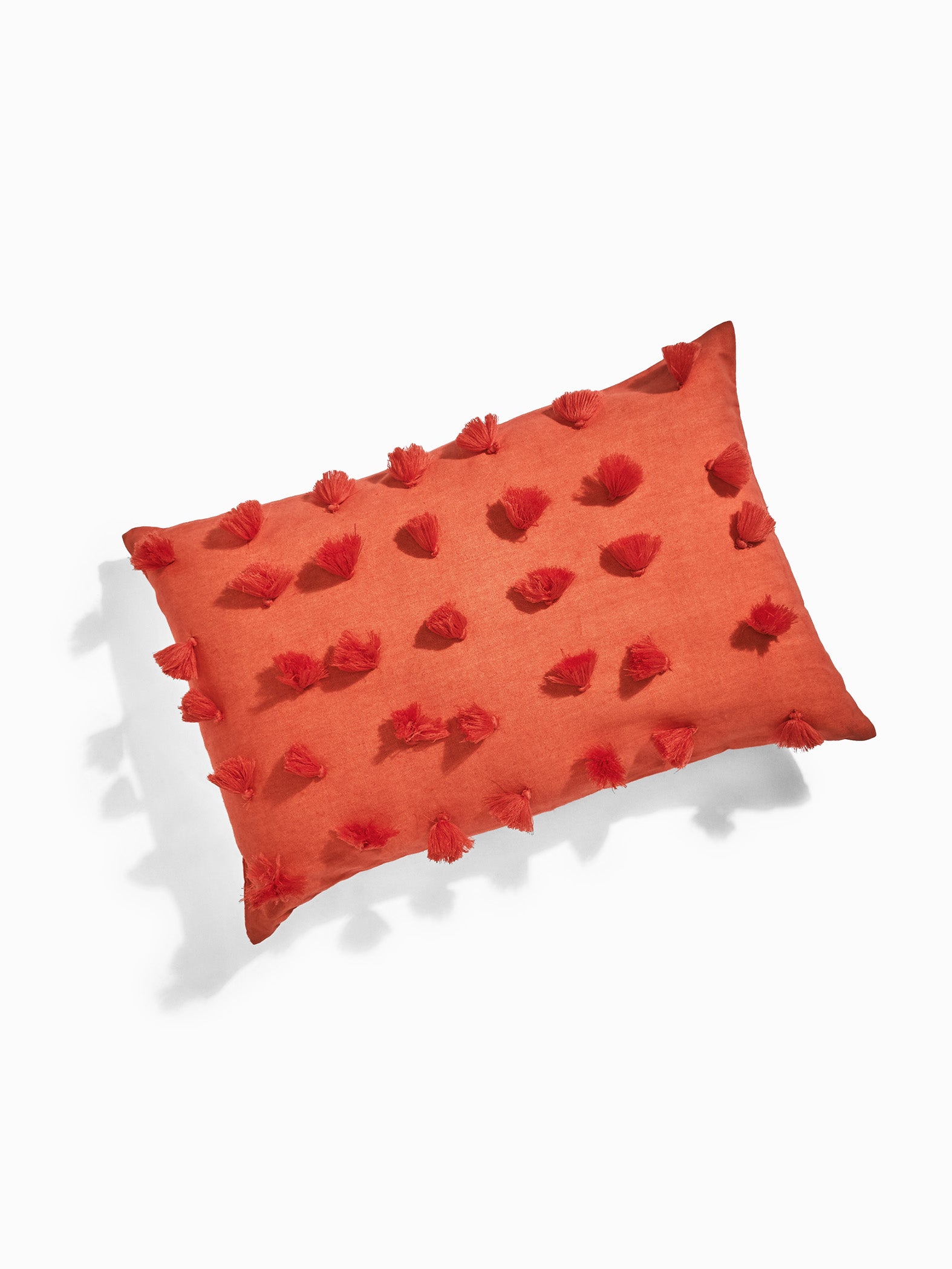 Coral Pom Pom Cushion