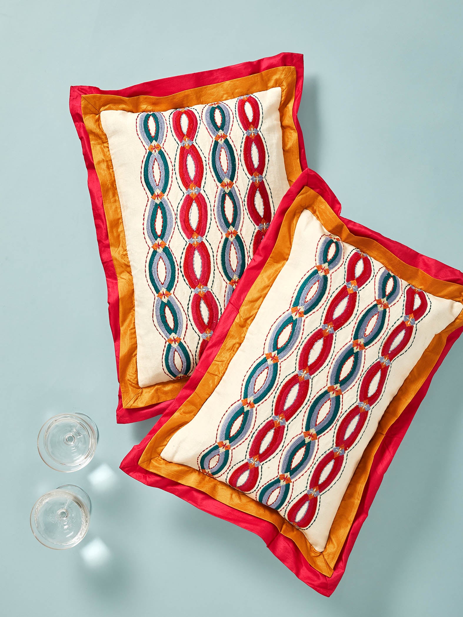 Cotton Lined Suzani Embroidered Cushion