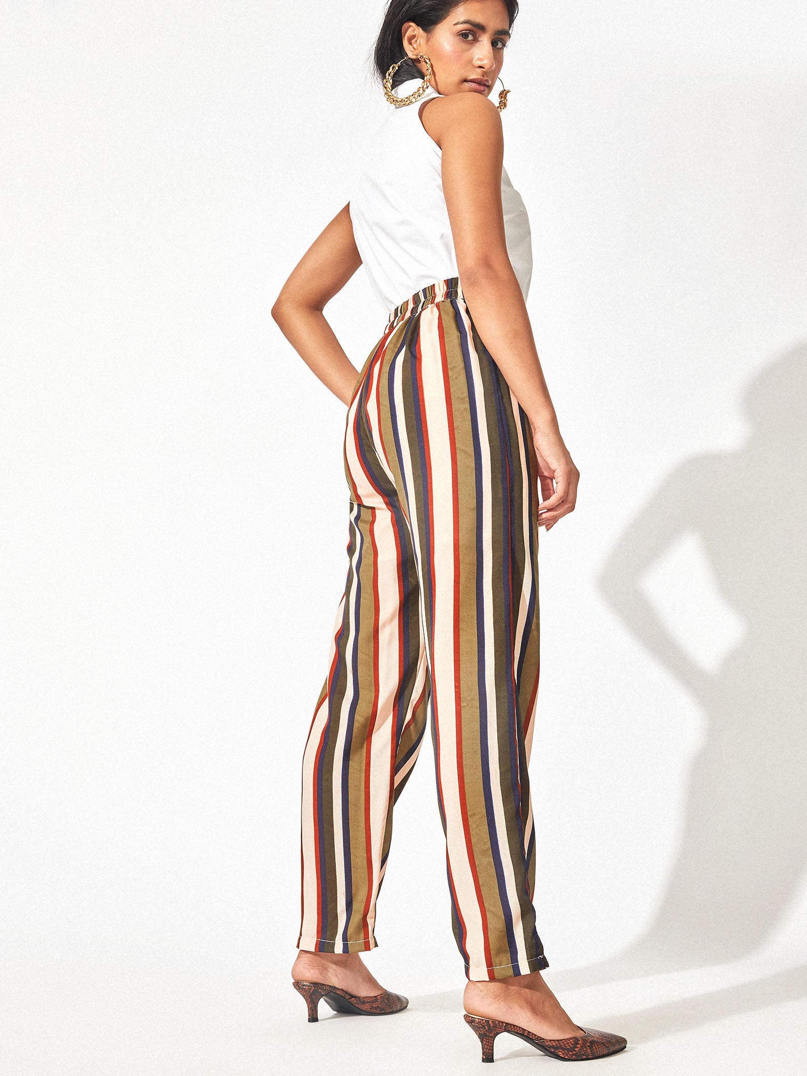 Forest Striped Tapered Pants