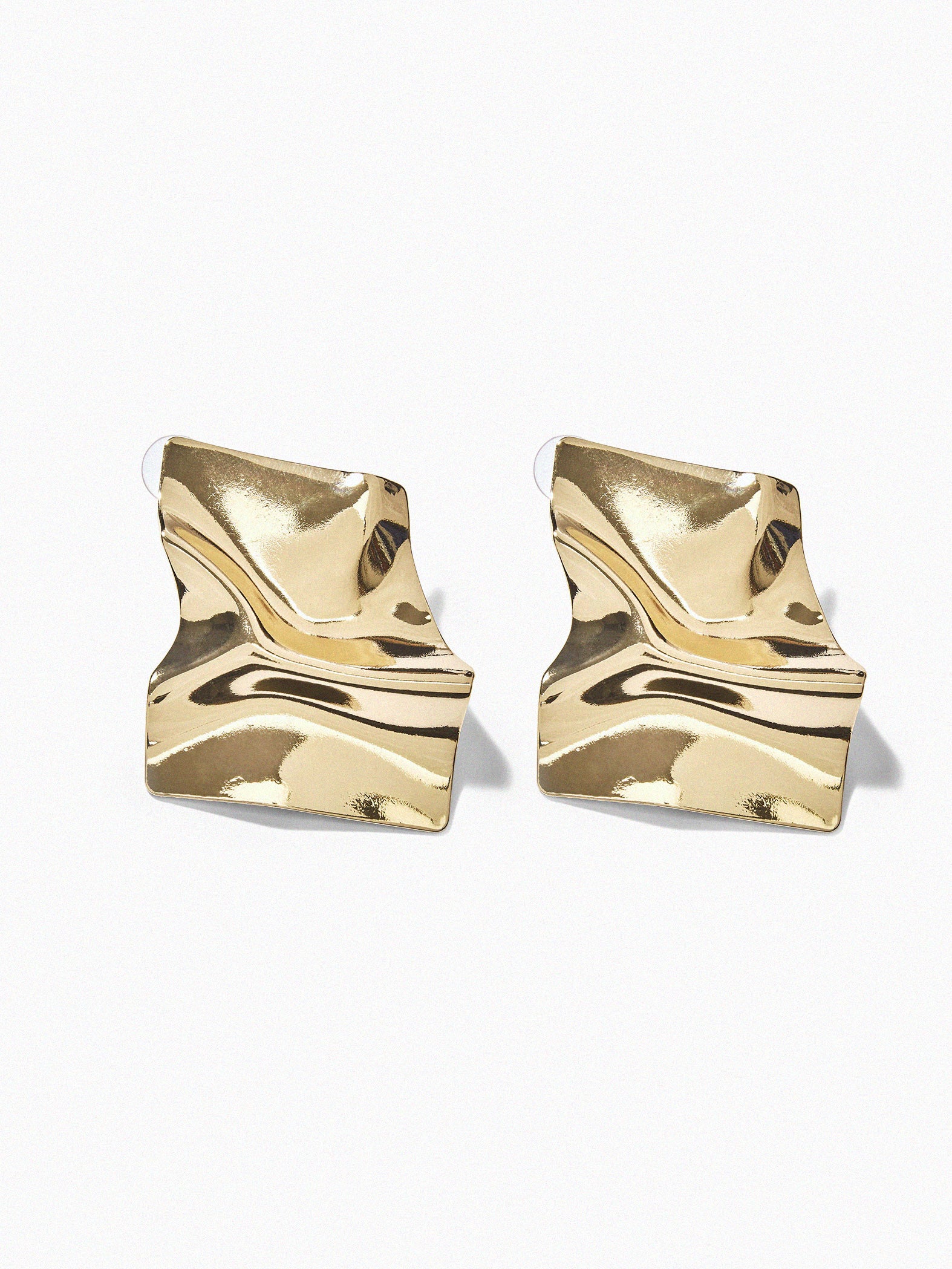 Gold Textured Abstract Studs