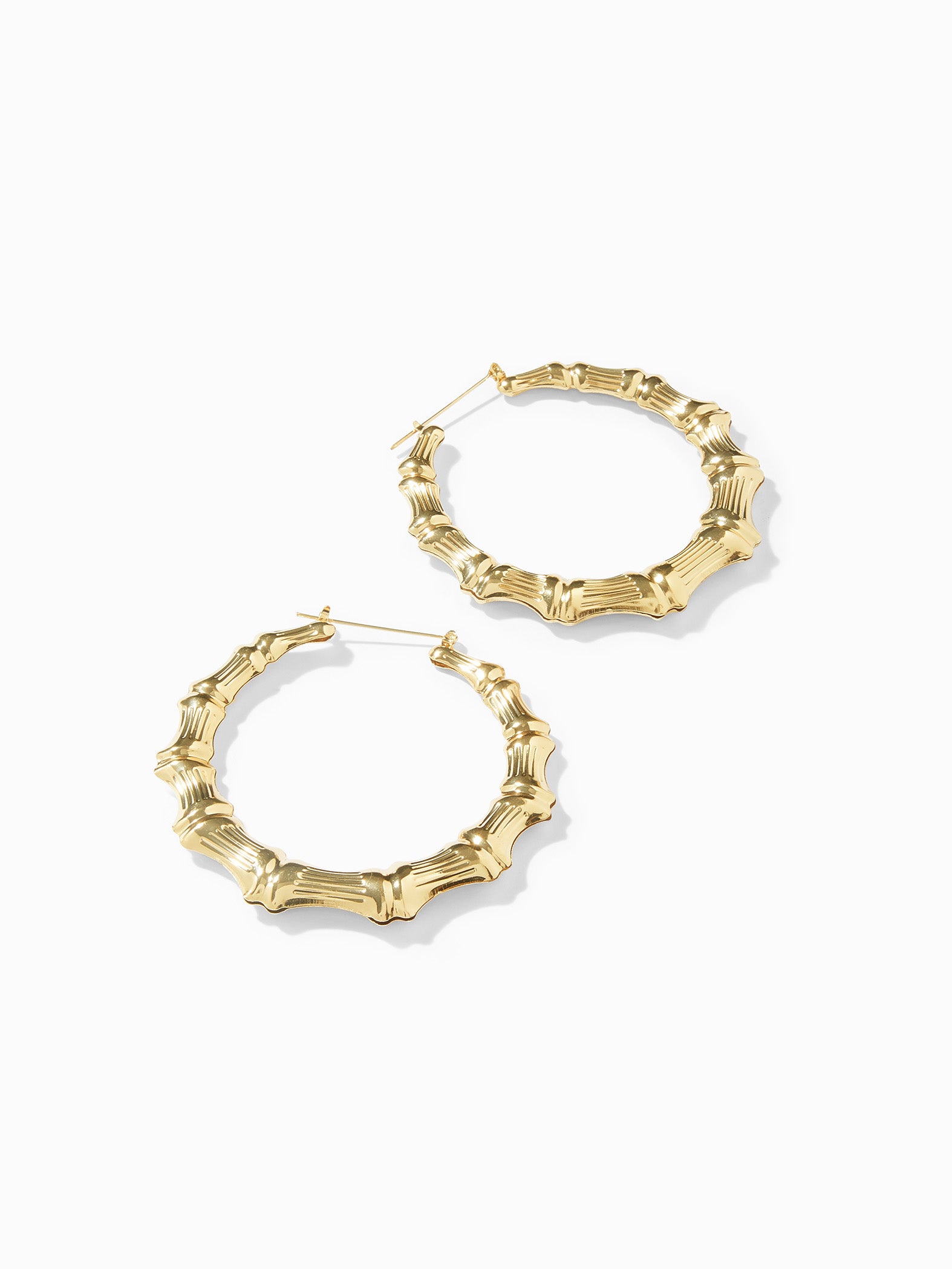 Gold Textured Circle Hoops