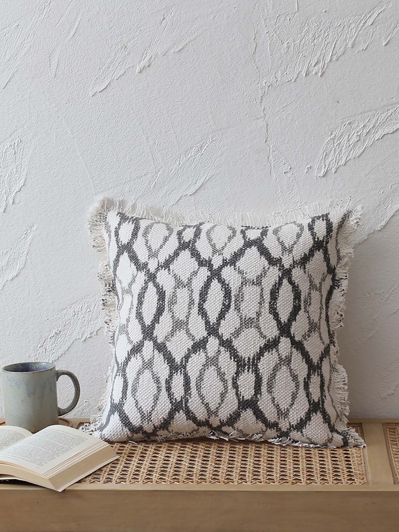 Grey Leher Cushion Cover By House This