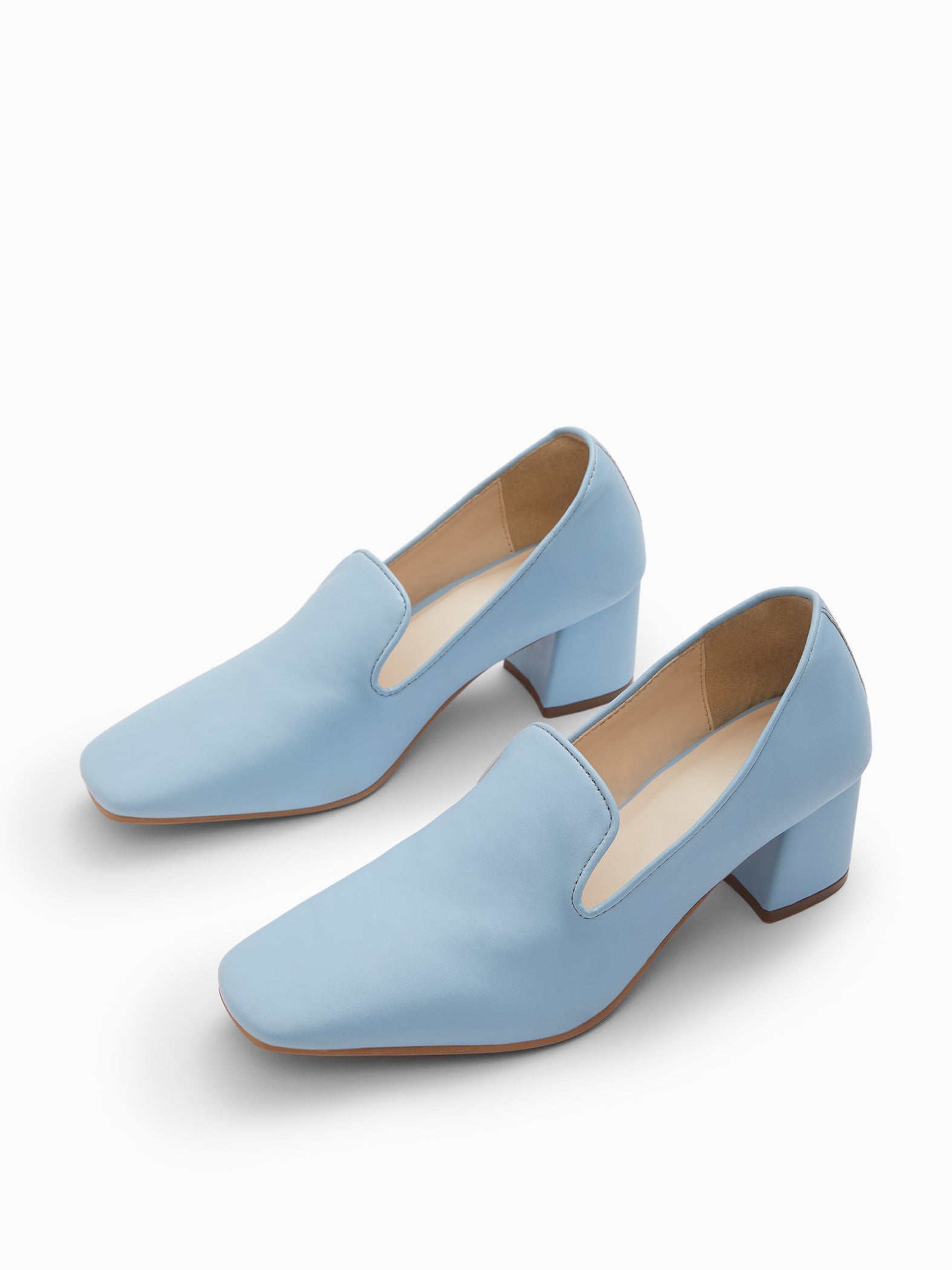 Ice Square Toe Heeled Loafers
