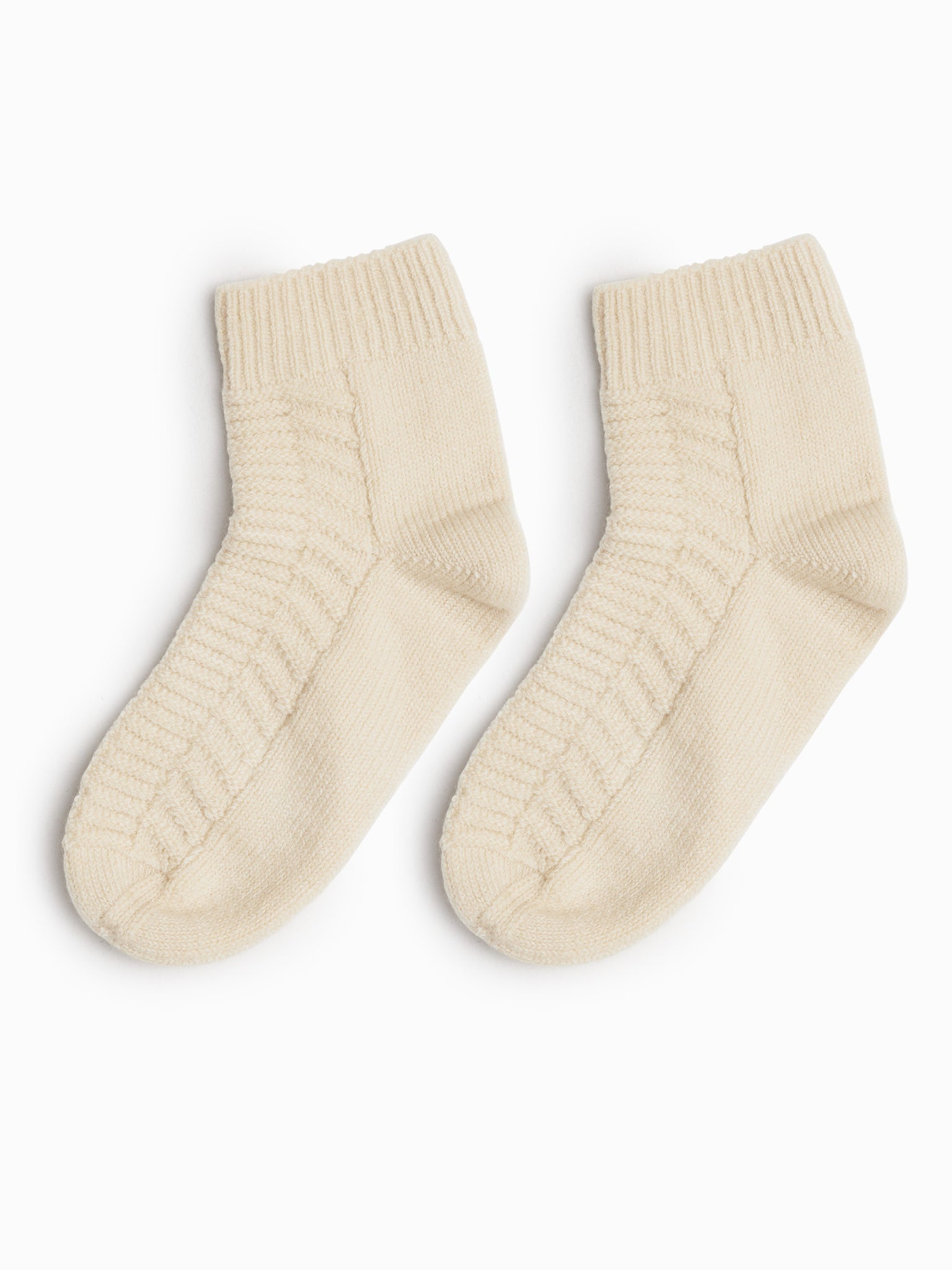 Ivory Ankle Length Wool Socks