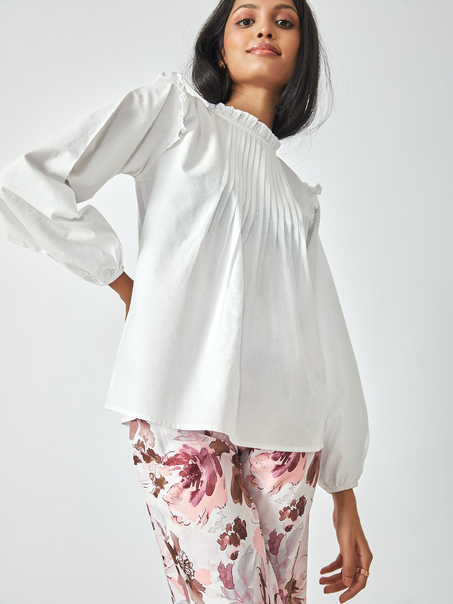Ivory Pintuck Blouse