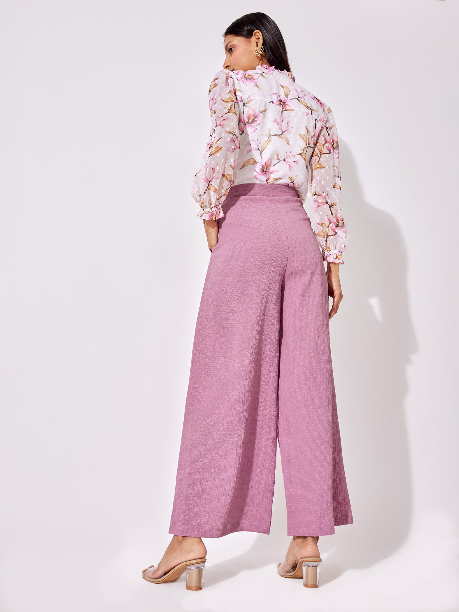 Lavender Crinkled Pants